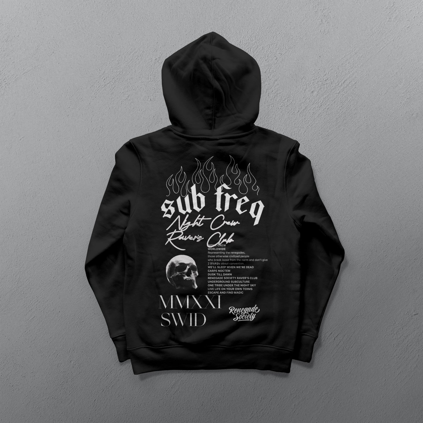 NIGHT CREW SUB FREQUENCY PREMIUM HOODIE - BLACK