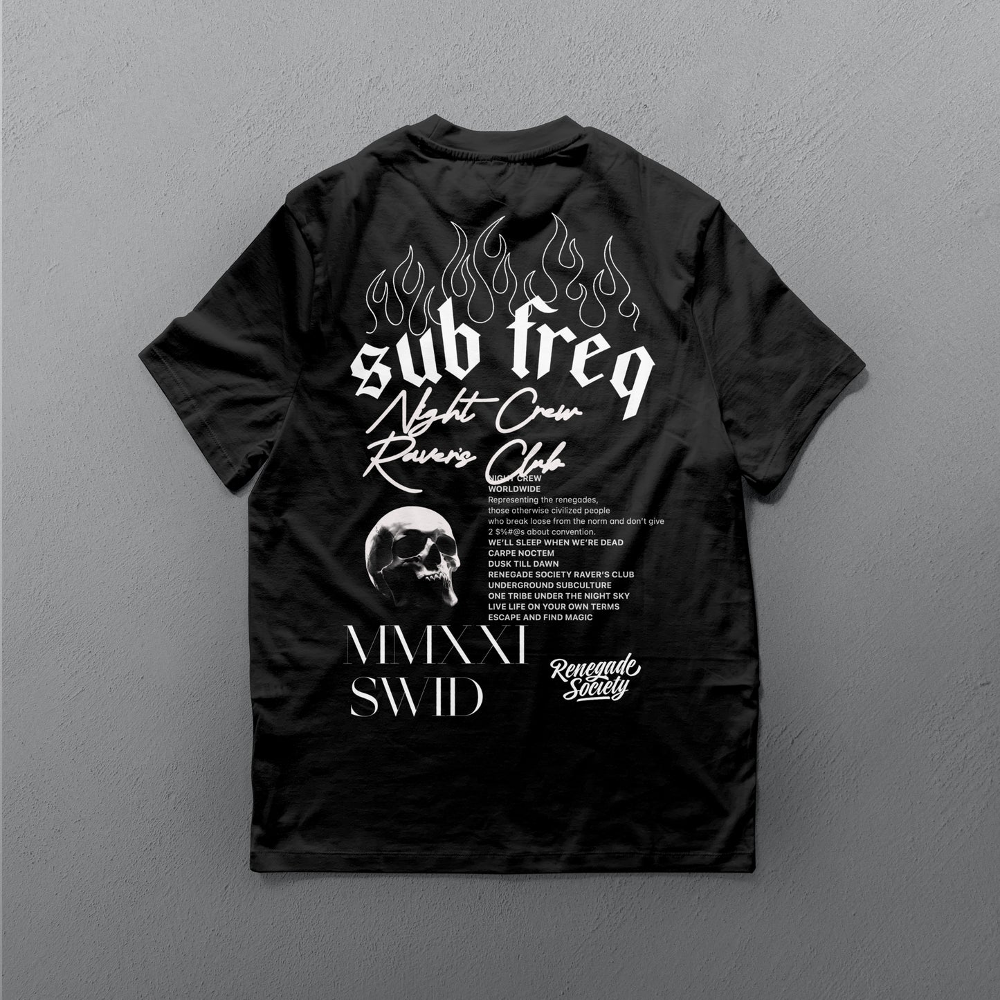 NIGHT CREW SUB FREQUENCY PREMIUM T-SHIRT - BLACK