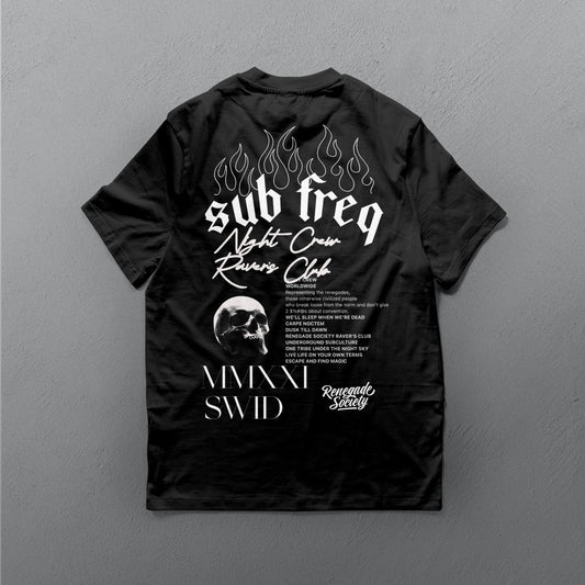 NIGHT CREW SUB FREQUENCY PREMIUM T-SHIRT - BLACK